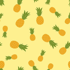 Paneapple Seamless Pattern Background. Vector Illustration