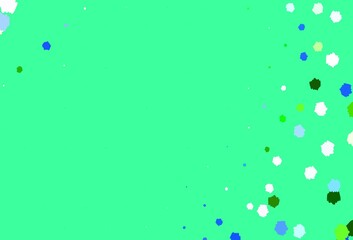 Light Green vector backdrop with memphis shapes.