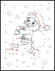 Connect the dots -  Christmas Activities Page For Kids - Kids learning material. Worksheet for learning numbers.