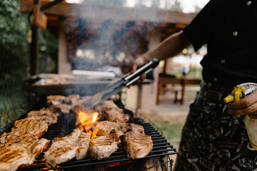 Chef making barbecue