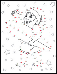 Connect the dots -  Christmas Activities Page For Kids - Kids learning material. Worksheet for learning numbers.