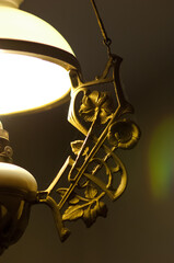 Close up detail of an old chandelier