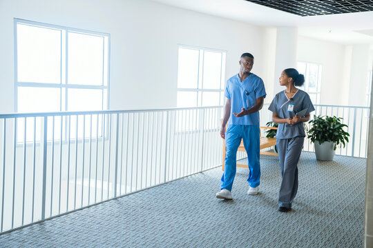 Nurses walking and talking
