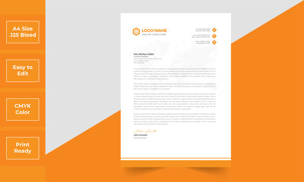 Modern Creative & Clean business style letterhead template of your corporate project design
