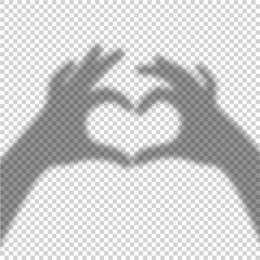 Vector Transparent Shadow of Two Hands. Hands that Represent a Loving Gesture. Decorative Design Element for Cards and Mockups. Creative Overlay Effect