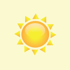  Sun icon for weather design.