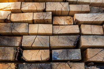 Wood timber stack chesnut