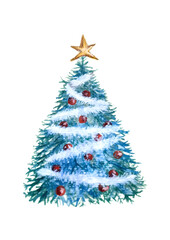 Christmas tree isolated on white.