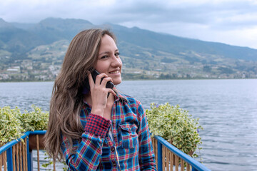 Young girl talking on mobile phone