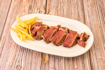 sirloin with potatoes