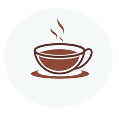 Cup of coffee. Logo design. Flat design.