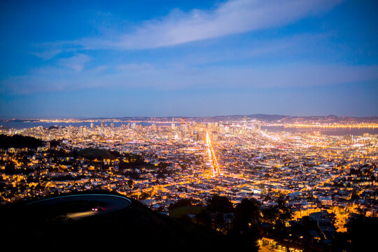 Aerial view of San Francisco cityscape, California, United States