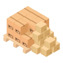 Warehouse concept icon. Isometric illustration of warehouse concept vector icon for web