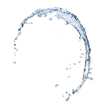 Water splashing on white background