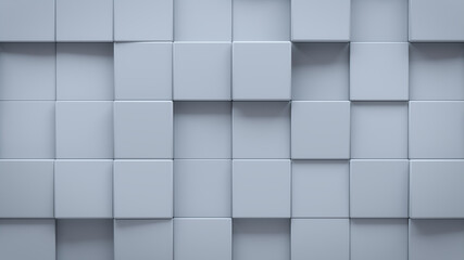 Futuristic, High Tech, light background, with a square block structure. Wall texture with a 3D cube tile pattern. 3D render