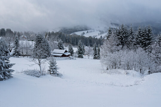Winter in the mountains, Krkonose, Czech Republic