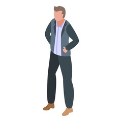 Fototapeta premium Manager successful businessman icon. Isometric of manager successful businessman vector icon for web design isolated on white background