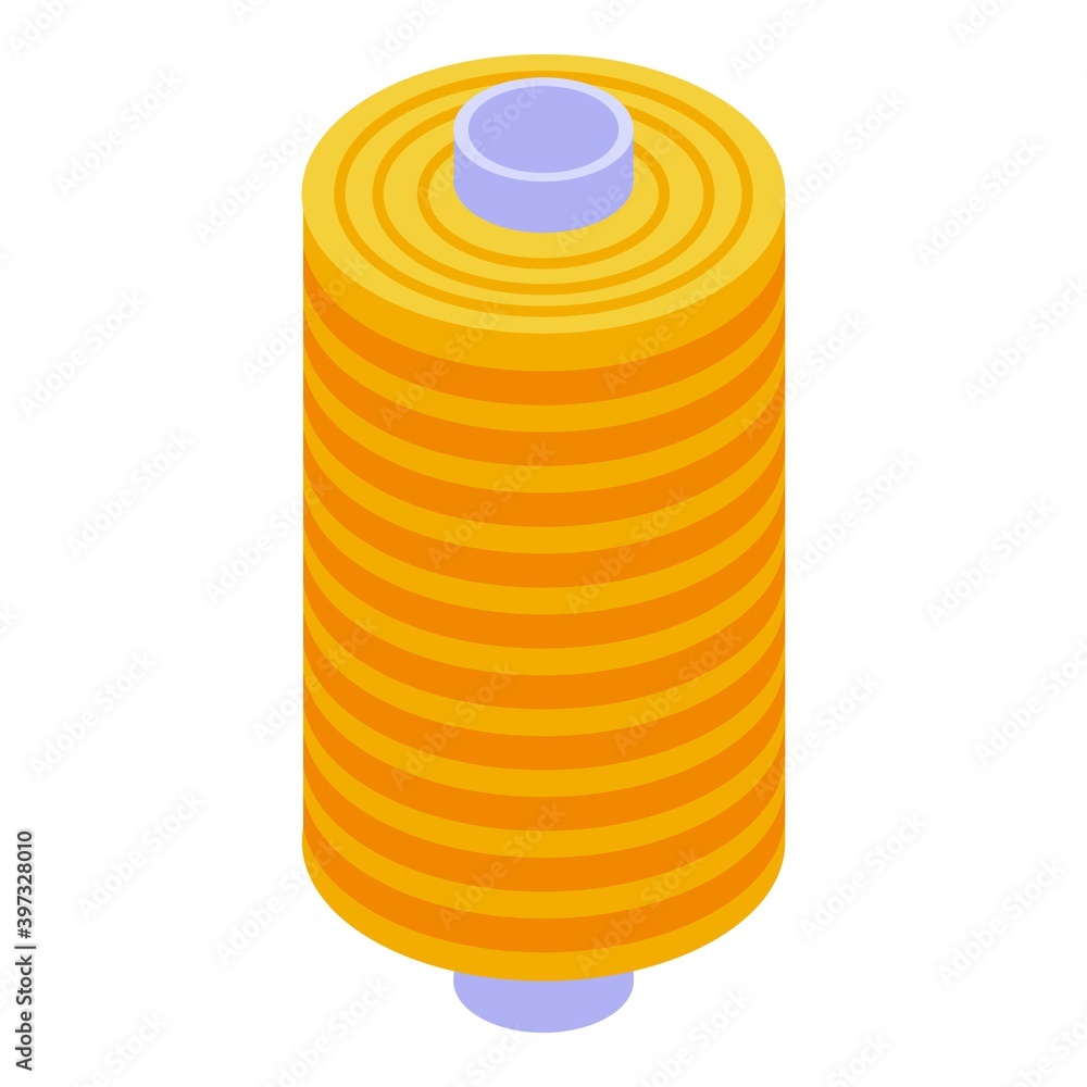 Poster thread bobine icon. isometric of thread bobine vector icon for web design isolated on white backgrou