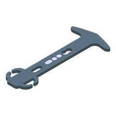 Bicycle repair tool key icon. Isometric of bicycle repair tool key vector icon for web design isolated on white background
