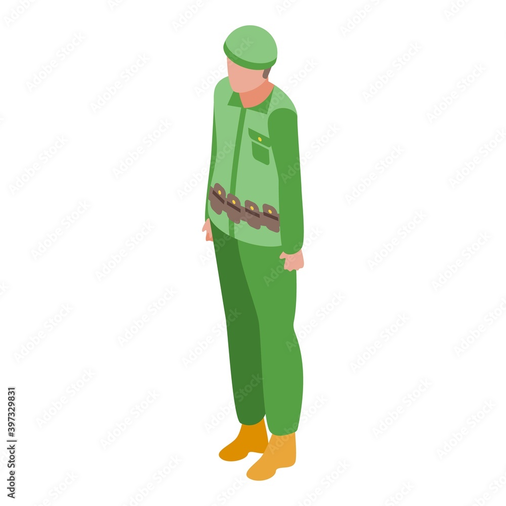 Poster military army uniform icon. isometric of military army uniform vector icon for web design isolated o