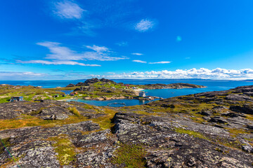 Beautiful arctic summer landscape on Barents sea shoreline.