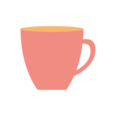cup of pink color on a white background