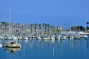 Fototapeta na wymiar Perros-Guirec harbor in Brittany. France
