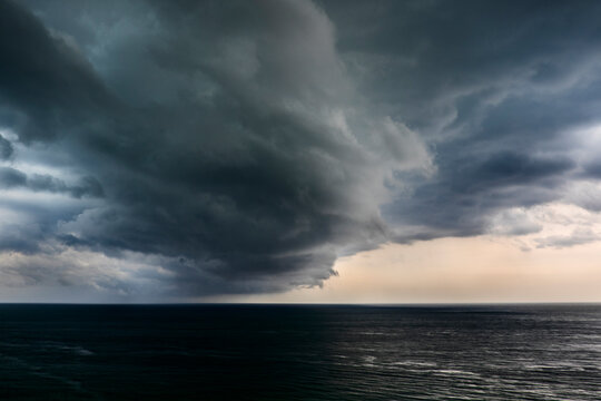 Cloud formations over sea
