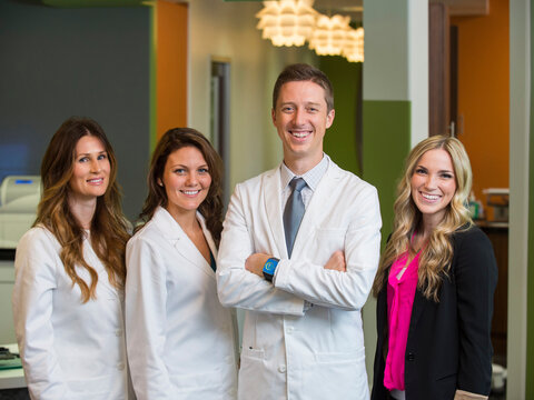 Portrait of dentists and patient