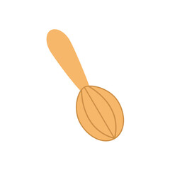 whisk of yellow color on white background