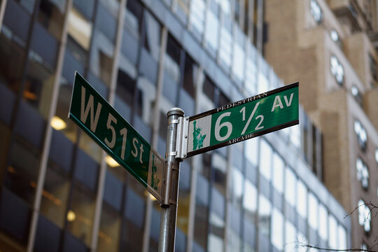 Low angle view of street name sign
