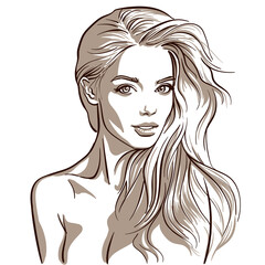 Beautiful girl portrait. Blonde pretty woman. 