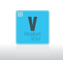 Vanadium periodic table single element. 