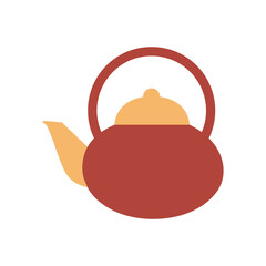 Obraz premium teapot of red color on a white background
