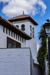 View Mosque of Granada (Mezquita de Granada) in the Albaicin district (El Albayzin). Granada, Andalusia, Spain.