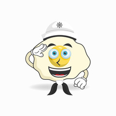 The Egg mascot character becomes a sailor. vector illustration