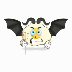 The Egg mascot character becomes a devil. vector illustration