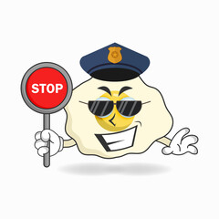 The Egg mascot character becomes a policeman. vector illustration