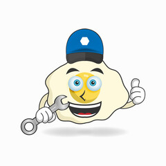 The Egg mascot character becomes a mechanic. vector illustration