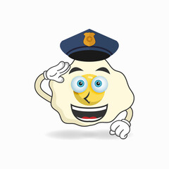 The Egg mascot character becomes a policeman. vector illustration