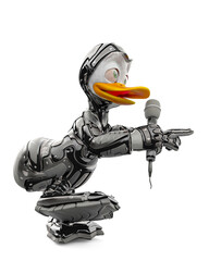 duck the astronaut is singing and dancing
