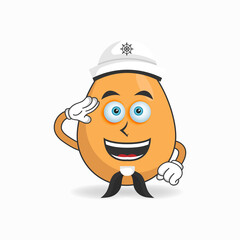 The Egg mascot character becomes a sailor. vector illustration