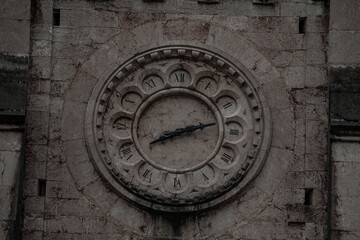 church clock with roman numerals