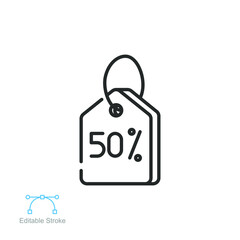 Flash sale line icon. Stock clearance  special offer banner, discount price tag big sale advertisement. Promotion thunder shape. Editable stroke Vector illustration Design on white background. EPS 10 