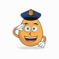The Egg mascot character becomes a policeman. vector illustration
