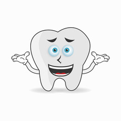 Tooth mascot character with a confused expression. vector illustration