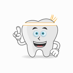 The Tooth mascot character becomes a running athlete. vector illustration