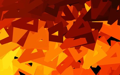 Dark Orange vector backdrop with lines, triangles.