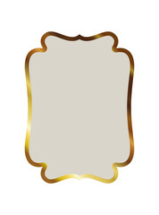 frame of gold color on a white background