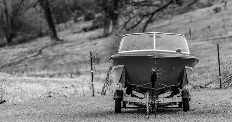 Abandoned stone and weathered wood farm building